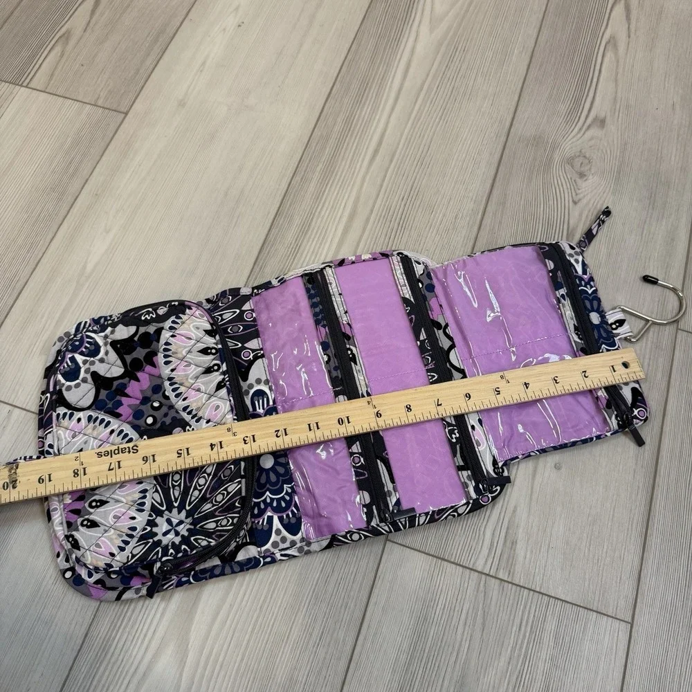 Vera Bradley Mimosa Medallion‎ Purple Blue Hanging Travel Cosmetic Bag